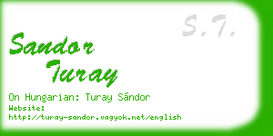 sandor turay business card